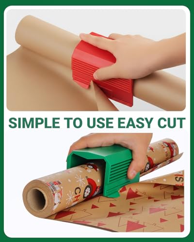 Dual Blade Gift Wrap Cutter Set for Scissors-Free Gift Wrapping
