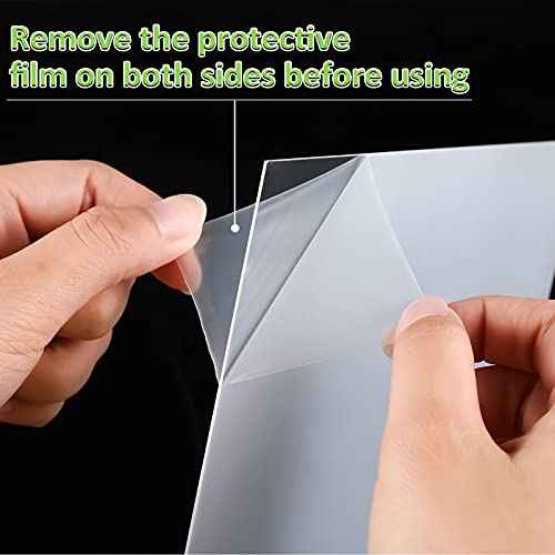 Queekay 40 Pcs Acrylic Sheets 10 x 8 x 0.04 Inch Clear Plastic Sheet with Protective Paper Clear Petg Panels for Craft Projects, DIY Display,Replacement Picture Frame Glass