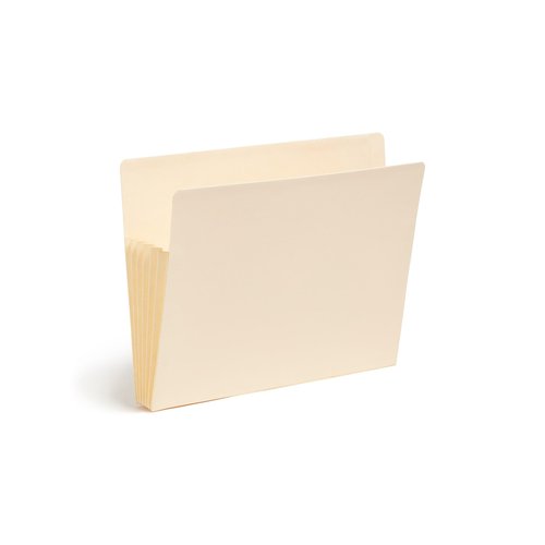 Smead End Tab TUFF File Pocket, Reinforced Straight-Cut Tab, 5-1/4" Expansion, Extra Wide Letter Size, Manila, 10 per Box (75160)