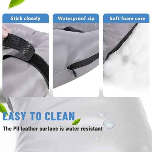 Bedside Commode Soft Cushion for Seniors, Thick Pad PU Cover with Fixing Straps for Commode Chair, Washable Toilet Seat Cushion Warmer for Elderly Adults