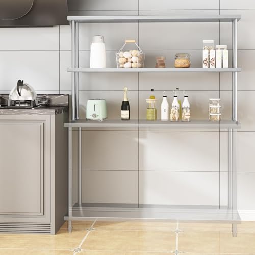 FinerFurnis 12 x 60 Stainless Steel Overshelf - 2-Tier Commercial Kitchen & Prep Shelf