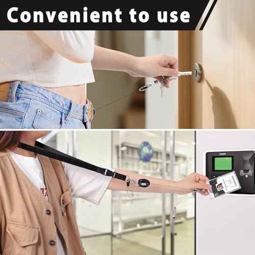 Lanyards for ID Badges Retractable ID Badge Holder with Breakaway Lanyard Heavy Duty Badge Reel with Acrylic ID Card Holders for Work Office Teacher