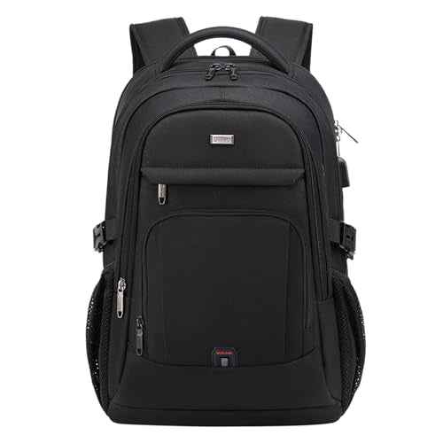 DUSLANG 17 Inch Laptop Backpack for Travel Water Resistant College Backpack for Men Women Laptop Bag with USB Charging Port,Black