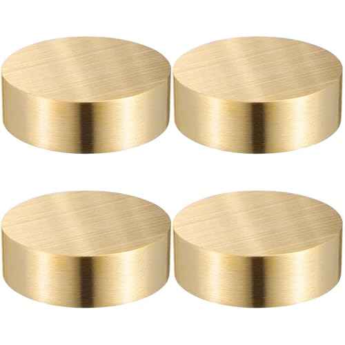 TEHAUX 4pcs Brass Paper Weight, 1.6 inch Small Round Block Paperweight for Chinese Calligraphy - Heavy Duty Paper Holder for Office Desk Men Chinese Painting Sumi Practice