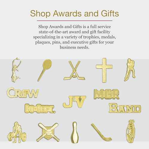 SHOP AWARDS AND GIFTS 7/16 Inch Gold Service Bar Chenille Lapel Pin, Sports Team Varsity Letterman Jacket Achievement Recognition, Bulk Pack of 20