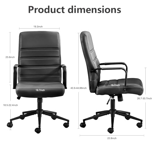 Office Desk Chair Leather, Conference Room Chairs with Wheels, Modern