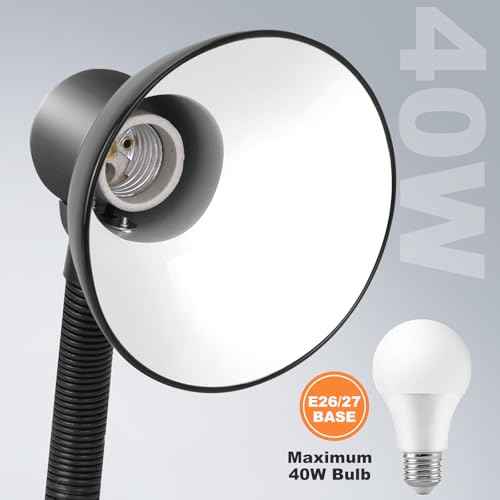 Metal Desk Lamp with Clamp, Clip Desk Lights for Home Office, Work, Study, Reading, Multi-Joint, Black£¬Swing Arm, Adjustable Gooseneck Table Lamp