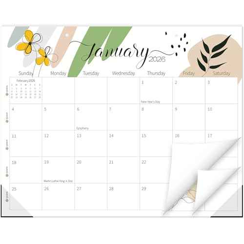 Guasslee 14" X 11" Desk Calendar 2026-2027, Desk Top Calendar 2026, 18-Month School Year Desk/Wall Calendar, 2026 Jan-2027 Jun, Monthly Planner With Corner Protcetor For Office Home School Organizing