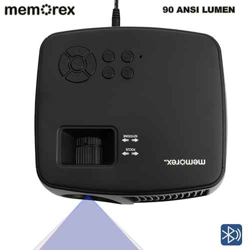 Memorex MX-PJS100 | Bluetooth Projector with 100¡± Screen | HDMI/USB/AV Inputs | 90 ANSI Lumens, Built-In Speaker, and Wireless Audio Streaming