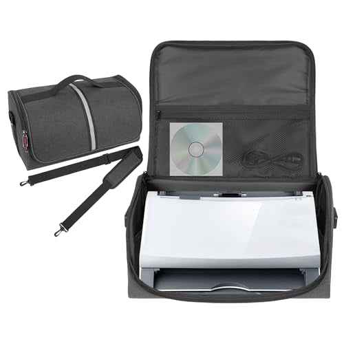 Document Scanner Carrying Case Bag,Film Scanner Case Compatible with Fujitsu iX1400, iX1500, iX1600, Plustek Scanner, Fujitsu Fi Series, Brother and Raven Scanner Use-Dark Grey