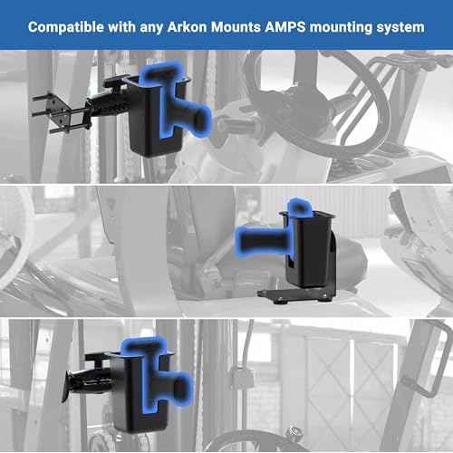 ARKON Mounts Large Barcode Scanner Holder | Fits Large Barcode Scanners | 4-Hole AMPs Mount | Heavy Duty Design for Fulfillment Centers and Warehouses | Compatible Zebra Scanner Holster