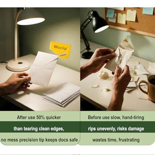 6 Pack Safety Letter Opener - Hidden Stainless Steel Blade,ABS Ergonomic Envelope Slitter Letter Opener for Mail,Envelope,Packages,Wrapping Paper,Office & Home