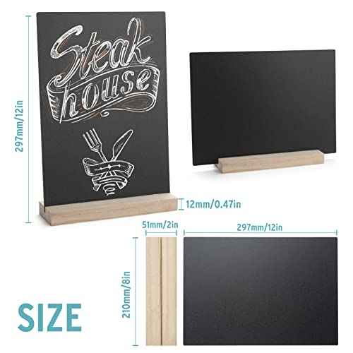 ONUPGO 8 x12 Inch Tabletop Chalkboard Sign with Base Stand, Menu Chalk Board Sign Store Food Signs, Message Boards for Party, Wedding, Tables Decoration, Bar and Restaurant