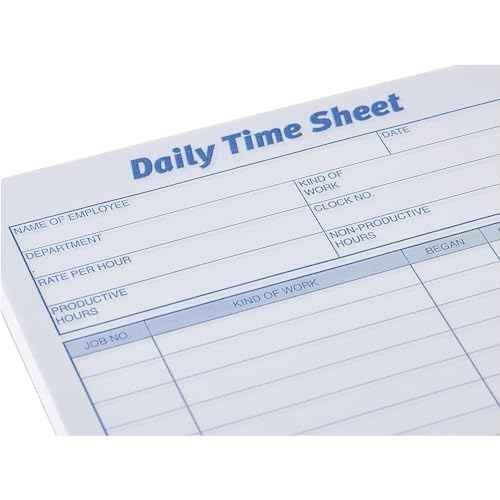 TOPS Daily Employee Time And Job Sheet, 6 x 9.5 Inches, 100 Sheets per Pad, 2 Pads/Pack (30041)