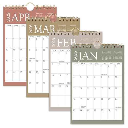 Mini Wall Calendar 2026-2027, 6x9 Inch Mini Calendar, 18 Month Small Calendar from January 2026 to June 2027, Little Notepad Calendar for Desk, Kitchen, RVs, Bulletin Board or Fridge