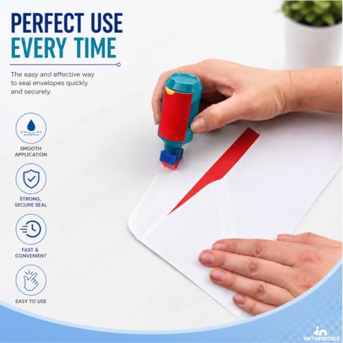 1InTheOffice Envelope Moistener with Sponge Tip - Spill-Proof 4 Pack