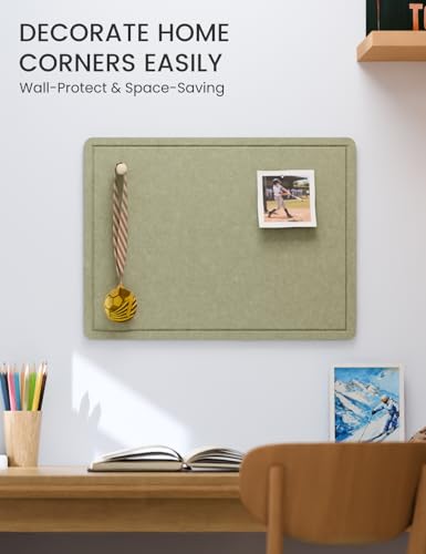 Fluxynara Sage Felt Bulletin Board 23.6x17.1 Inches | Modern, Foldable Organizer