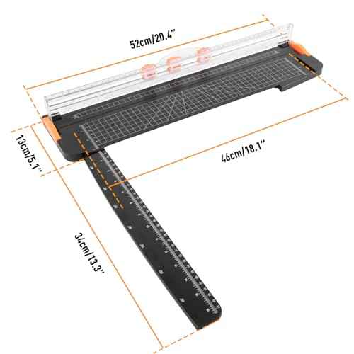 ZEQUAN Paper Cutter 18 inch, 18" Cut Length Large Paper Trimmer Slider for Craft Scrapbooking Cardstock, 3pcs Blade