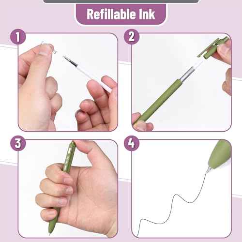 Mr. Pen- Retractable Gel Pens for Journaling, 6 Pack, 0.5 mm Black Ink, Vintage Barrels, Smooth Writing Aesthetic Pens for Women