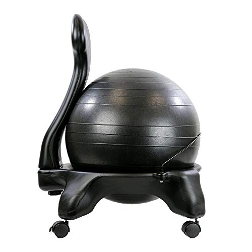 CanDo 22" Ball Chair – Inflatable Ergonomic Active Seating with Air Pump, Black