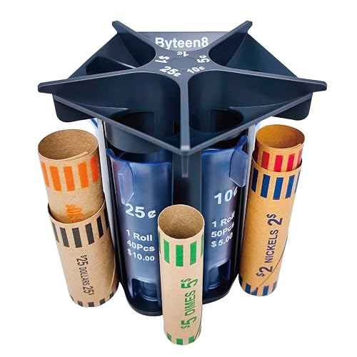 Coin Counter Coin Sorter Tube£üCreative 5-in-1 Change Sorter Coin Organizer£üChange Counter Machine Coin Roller£üCoin Bank Holder Coin Wrappers£üSuper Easy to Use & Accurate£üGreat Gift for Kids