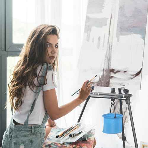 YDisplay Artist Easel Stand for Painting with Organizer Tray,Aluminum Easel with Carry Bag for Indoor Outdoor Perfect for Adults & Kids,Black