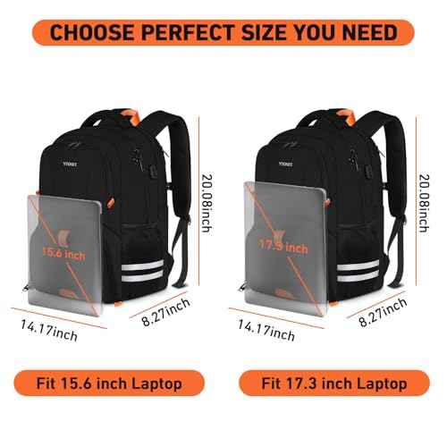 Ytonet Gym Backpack For Men Women, Travel Sports Track Bag With Shoe Compartment USB Charging Port, Large Workout Laptop Backpack Water Resistant College Bag Fit 15.6 Inch, Camping, Black