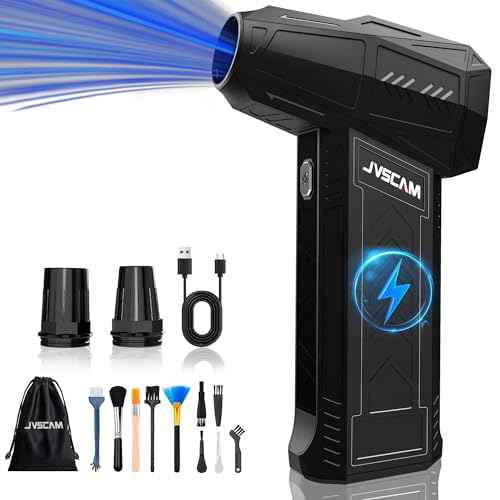 Compressed Air Duster - 180,000 RPM Electric Air Duster - with Brushless Motor, 3-Gear Adjustable Air Duster - for Keyboard, PC, Car, Air Bed, and Home Cleaning (X11-Black)