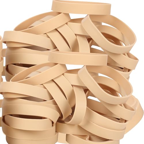 Foshine Rubber Bands #84 – 3.5 x 0.5 in, 50pc Heavy Duty Beige