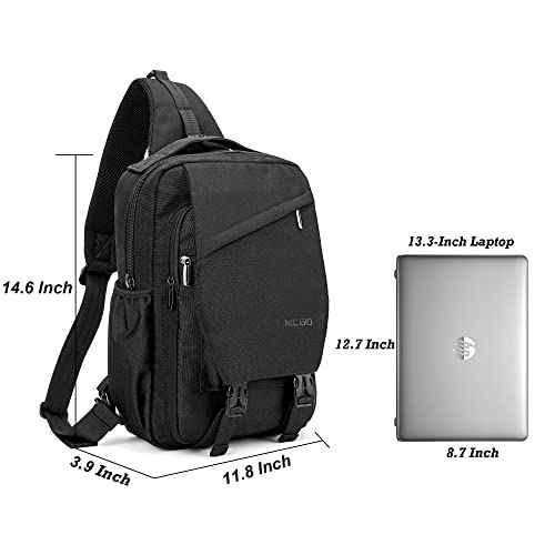 NICGID Sling Bag Backpack, 13.3'' 14.1'' Laptop Bag Crossbody Shoulder Chest Backpacks Travel Outdoors for Men Women