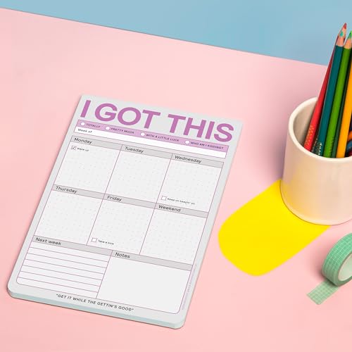 Knock Knock 6-Count I Got This Pads, To Do List Notepads, Daily Planner Pads & Funny Home Office Supplies, 6 x 9-inches