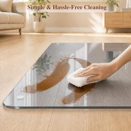Tempered Glass Chair Mat for Carpet 46"x55" Grey – MYSUNORIA Premium 0.2in Thick