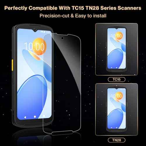 TC15 Tempered Glass Screen Protector for Zebra Symbol TN28 TC15 Barcode Scanner Handheld Mobile Computer, 6.5 Inch Display Protective Film, Case Friendly (3Pcs)