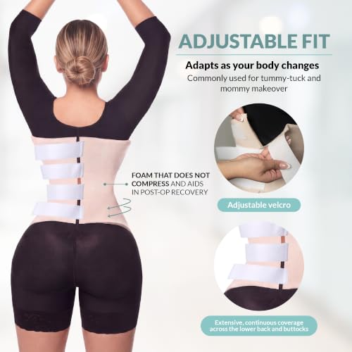 Beige Long 360 Lipo Foam Wrap for Tummy Tuck & BBL Recovery - FC Forma Tu Cuerpo
