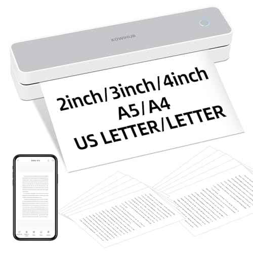 ATOMUS K200 Portable Printers Cordless Bluetooth 200DPI Thermal Printer Support 8.5" X 11" US Letter Compatible with iOS Android Phone PC Laptop with 10pcs A4 Thermal Paper (K200)