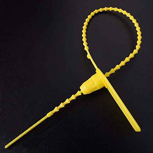 Plastic Security Tags Numbered Tamper Proof Seals Self Locking Zip Ties 9.84" Length Yellow (Pack of 500)