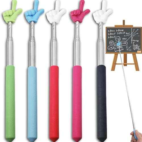 5Pcs Pointer Finger Stick ? Multipurpose Teacher Supplies Pointer Stick, Classroom Pointer and Finger Pointer Stick, Engaging Colors ? Classroom Essentials for Effective Presentations