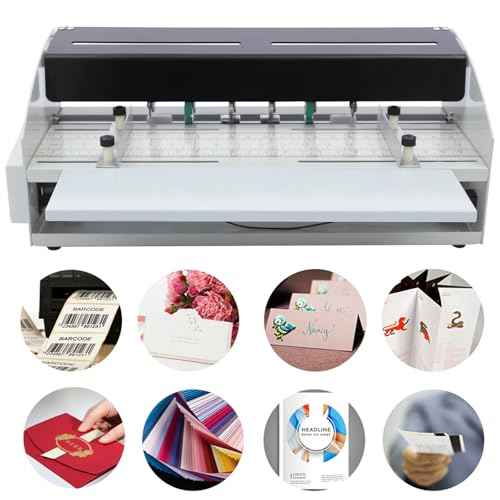 LALABU 3-in-1 Electric Creasing Machine 460mm 18inch Electric Paper Creaser Scorer Perforator Cutter Paper Folding Machine for Tickets Documents Cards Photos Invitations, 110V