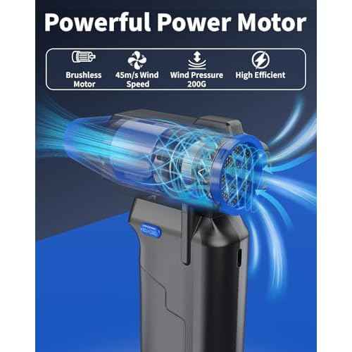 Compressed Air Duster-130000RPM Super Power Cordless Electric Air Duster, Rechargeable Brushless Motor, with LED Light, 3-Gear Adjustable Dust Blower for Computer, Keyboard, Outdoor, House and Car