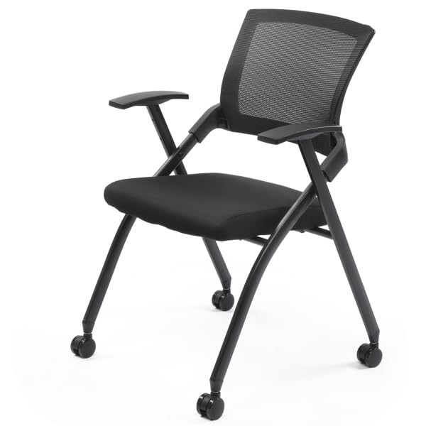 Heavy Duty Stackable Office Chair with Wheels – 350lb Capacity, Padded Seat & Back