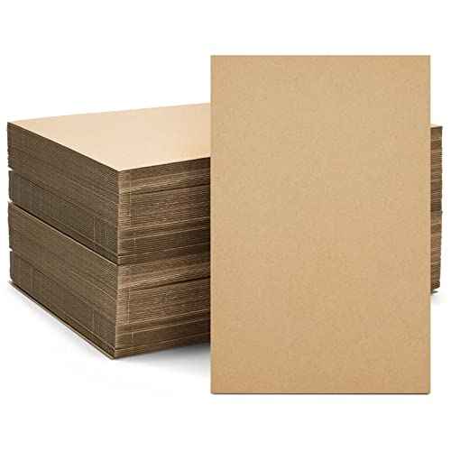 Juvale Corrugated Cardboard Sheets - 11 x 17 in, 2mm Thick, Brown, 50-Pack - Flat Packaging Inserts for Cardboard Mailers - Craft Board Projects