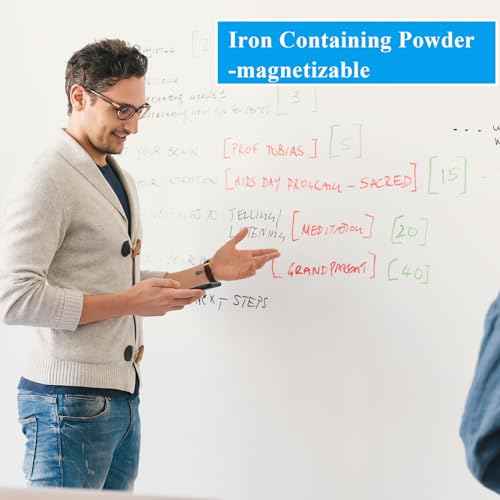 White Board Sticker Adhesive Backing, 16" x 24" Magnetic Dry Erase Board Contact Paper Stick on Wall, Whiteboard Sheet for Teacher Kids Classroom, Include Markers, Eraser with Magnet
