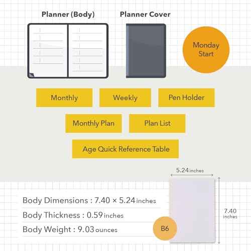 NOLTY Ecri B6 Memo Weekly Planner 2026, Chinese Edition, 2026-5000