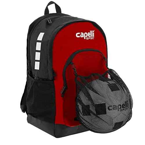 Capelli Sport 19 Inch Laptop Backpack, Gym Travel Bag with Computer Sleeve, Black/Red