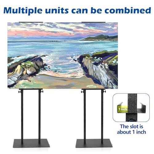 Poster Stand - Poster Board Stand for Display, Heavy Duty Floor Standing Sign Holder with Non-Slip Base, Adjustable Poster Stand Height Up to 78 inch, Double-Sided for Board & Foam Sign (1 Pack)