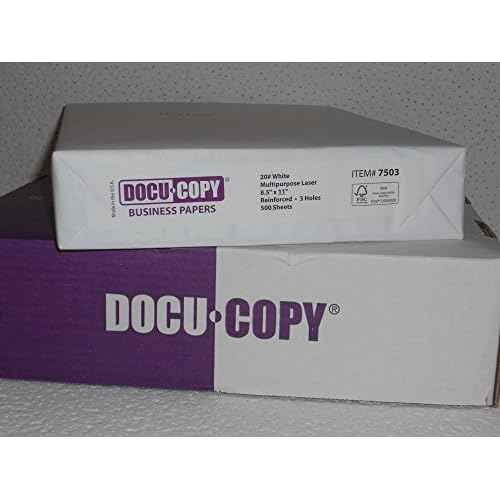 7503 Reinforced Premium Multipurpose Copy Paper 20lb 8.5" x 11" 3 Holes 1 Ream/500 Sheets