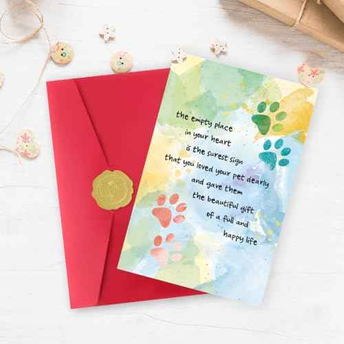 IDU Pet Sympathy Card for Dog Cat,Loss of Dog Cat Sympathy Gift,Pets Memorial Gifts,Pet Loss Sympathy Gift,Pets Bereavement Gifts with Heartfelt Healing Message Design