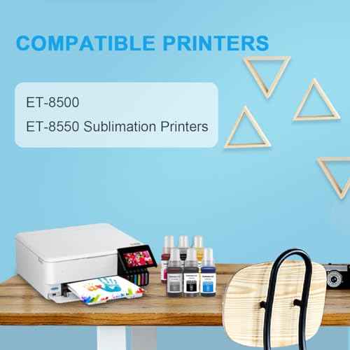 6 Colors Sublimation Ink Refillable for ET-8550 ET-8500 Wide-Format Supertank Printers (6x70ML,BK/PK/C/M/Y/GY)
