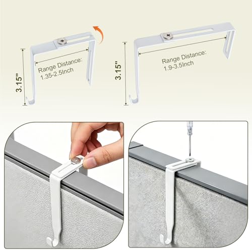 Fernlandia 2-Pack Cubicle Hanging Shelf with Adjustable Hooks Office Storage