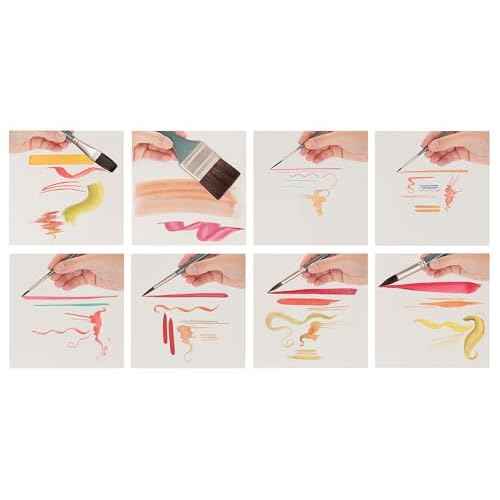 Creative Mark Mimik Professional Watercolor Brushes - Mottler Set of 3 - Synthetic Squirrel Hair - Natural Bristle Artist Brushes for Watercolors, Gouache & Acrylics